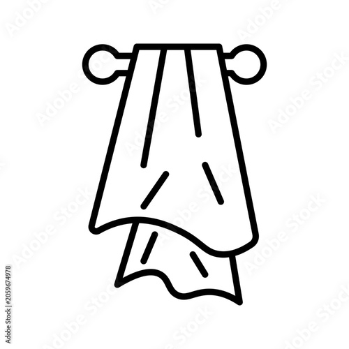 towel icon on hanger vector graphic