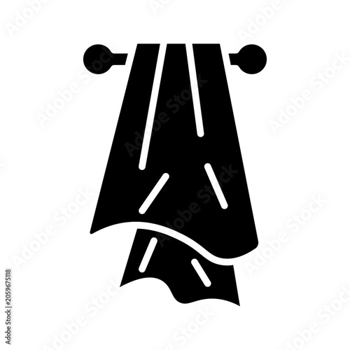 towel icon on hanger vector graphic