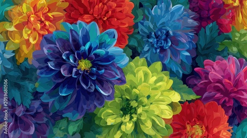 Vibrant assortment of colorful composite flowers fills the entire frame.