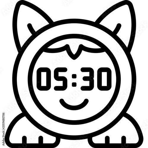 Kids Alarm Clock for Toddler Sleep Training and Wake Up Line Icon