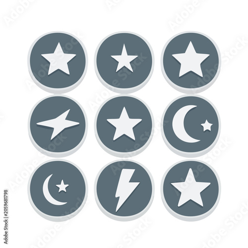 Celestial and Energy Icons in Flat Design