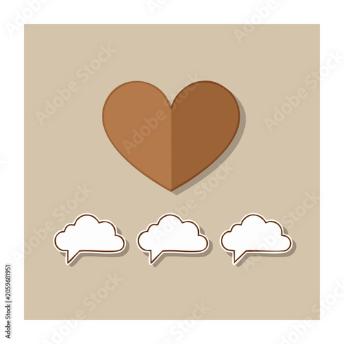 Flat design heart with speech bubbles illustration