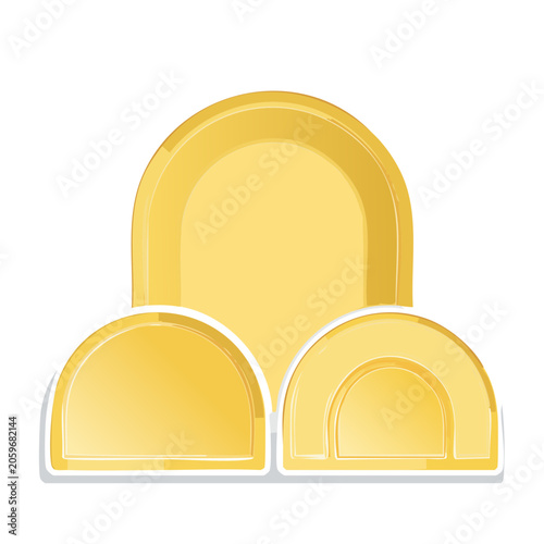 Golden arches icon with transparent background