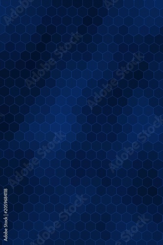 Dark Blue Hexagonal Grid Pattern
