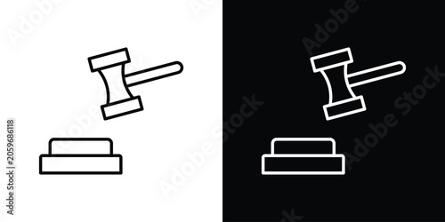 Εκτύπωση καμβά Auction icon symbol. Vector outline drawing.