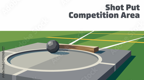 Billede på lærred professional shot put athletics zone with competition field stadium training are