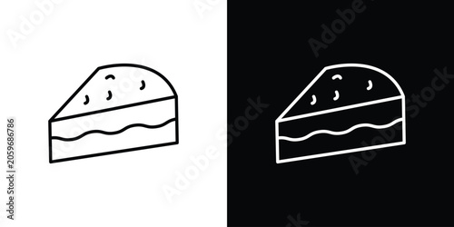 Tableau sur toile Cake-slice icon symbol. Vector outline drawing.