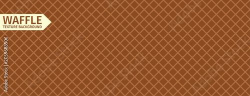 Seamless chocolate wafer waffle bg. Brown ice cream cone bg.
