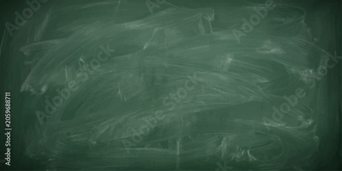 A blank green chalkboard with chalk smudges.