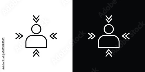 Customer centricity icon symbol. Vector outline drawing.