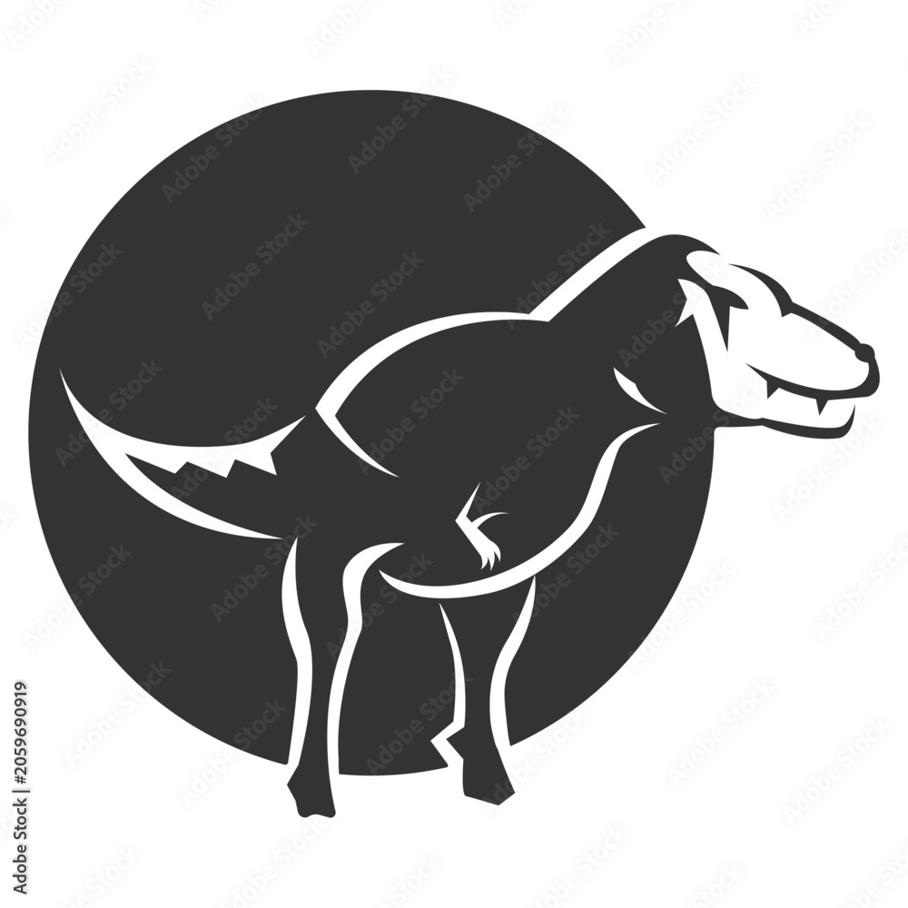 Fototapeta premium Prehistoric Tyrannosaurus Dinosaur Silhouette Illustration