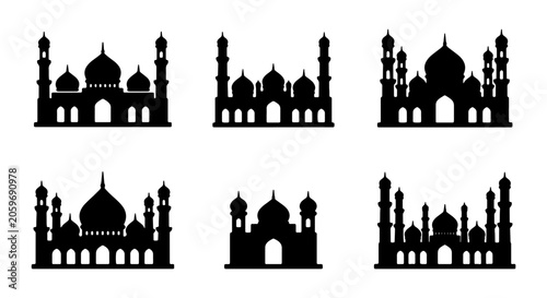 Foto Islamic Mosque Silhouettes, Architectural Icons, Middle Eastern Buildings, Relig