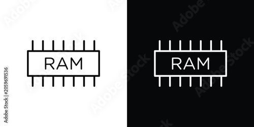 Photos Memory icon symbol. Vector outline drawing.