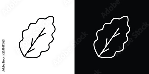 Φωτογραφία Oak Leaf icon symbol. Vector outline drawing.