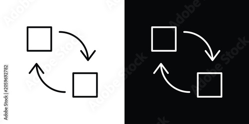 Bild auf Leinwand Replace icon symbol. Vector outline drawing.