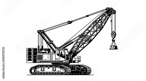 Crawler Crane Vector Illustration
