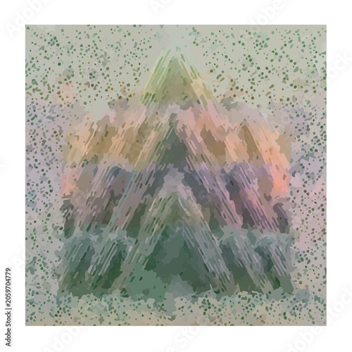 Watercolor Geometric Mountain Pattern