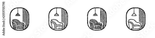 Photos Monochrome sketch boutique hotel logo design set
