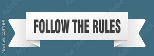 Cuadro en lienzo follow the rules ribbon isolated on transparent background