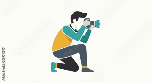 Man taking photo with camera illustration
