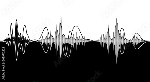 Graphic representation of sound waves.
