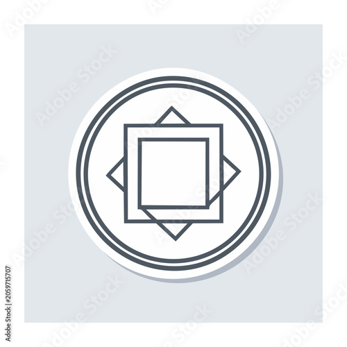 Minimalist geometric icon with square and diamond shapes