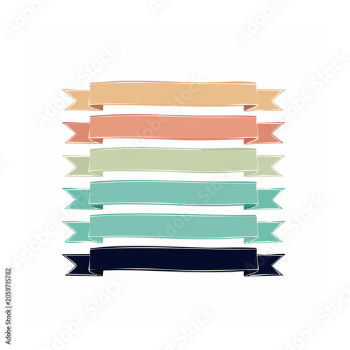 Set of colorful flat design banners on white background