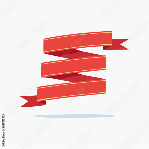 Red Ribbon Banner with Gold Trim