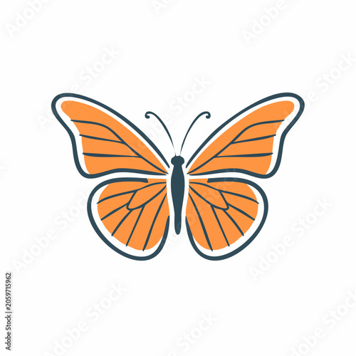 Stylized Orange Butterfly Illustration