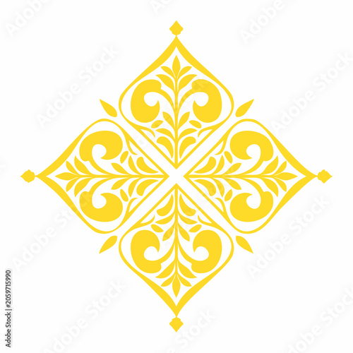 Yellow Floral Ornament