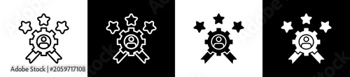 Canvastavla Experience Icon In Outline And Glyph Styles With Black And White Variations