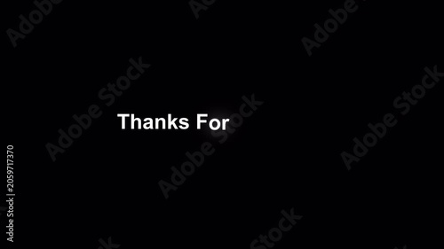 Thanks for watching title reveal text animation with alpha channel 

