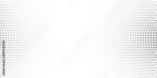Bold monochrome halftone background of black circular dots forming a radial gradient, centered text FUTURISTIC HALFTONE, modern abstract design with high contrast for digital, data, soundwave 