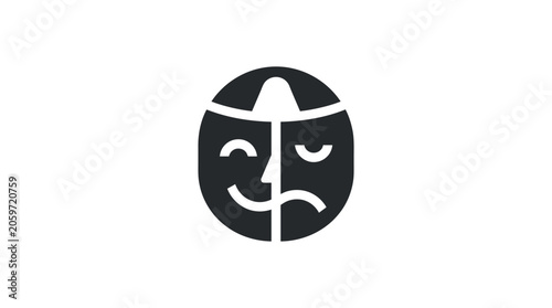 Bild auf Leinwand Black and white face mask design.