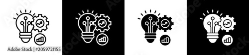 Obraz na płótnie Innovation Icon In Outline And Glyph Styles With Black And White Variations