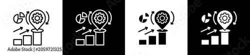 Εκτύπωση καμβά Culminate Icon In Outline And Glyph Styles With Black And White Variations