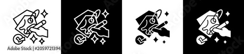 Canvas-taulu Signature Icon In Outline And Glyph Styles With Black And White Variations