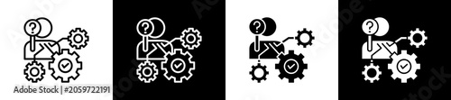 Tablou pe pânză Distinct Icon In Outline And Glyph Styles With Black And White Variations