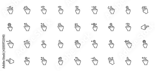 Bild auf Leinwand Multitouch gesture icon set