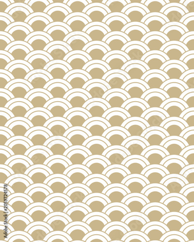 cute cream and white japanese style sea waves fish skin shape pattern art wallpaper background illustration design