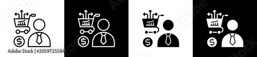 Φωτογραφία Sell Icon In Outline And Glyph Styles With Black And White Variations