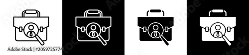 Fotografi Work Icon In Outline And Glyph Styles With Black And White Variations