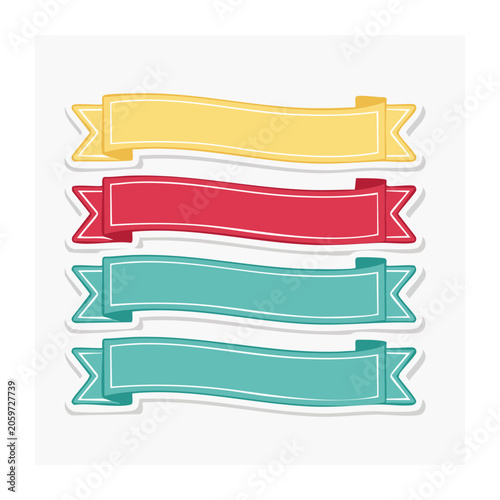 Set of colorful flat design banners on white background