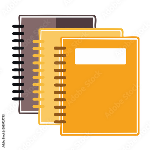 Stacked spiral notebooks with transparent background