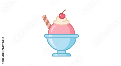 Quadro su tela Colorful Ice Cream Sundae Dessert Treat.