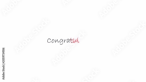 congratulations title reveal text animation with alpha channel 