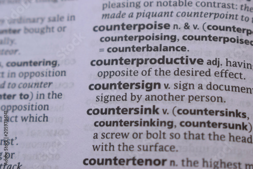 Detail Of English Dictionary Page And Word Explanation Of - countersign