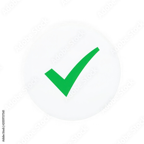 Simple green check mark icon isolated on with verified, approval, validation isolated on transparent background