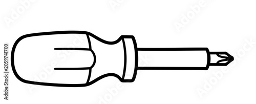 Obraz na plátně Stubby phillips crosshead screwdriver short manual hardware repair tool