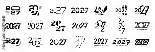Foto Happy New Year 2027 set, 2027 number logo collection